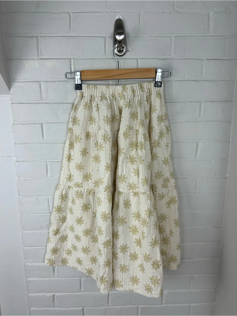 Rylee + Cru Girls Cotton Floral Daisies Midi Skirt Size 8-9Y